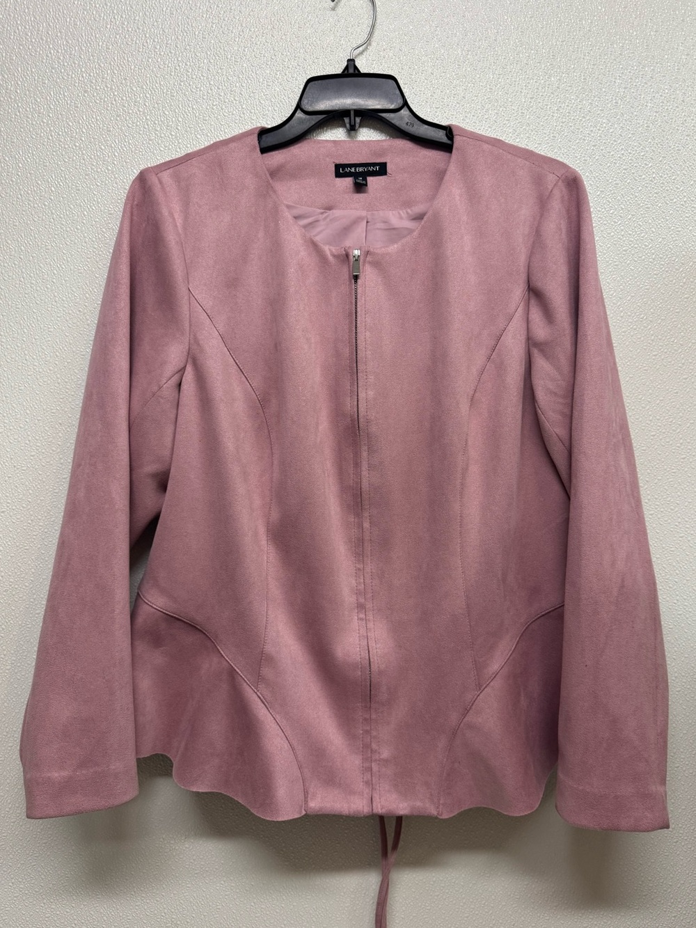 Lane Bryant Rose Pink Suede-Look Zip Jacket Sz 18